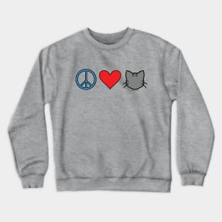 Peace Love Cats - Grey Crewneck Sweatshirt